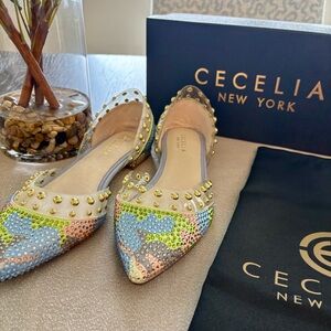 Cecelia Crystal Ballet Flats NEW